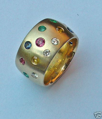Bunter Sternenhimmel Ring 1 63 Ct 585 Gold