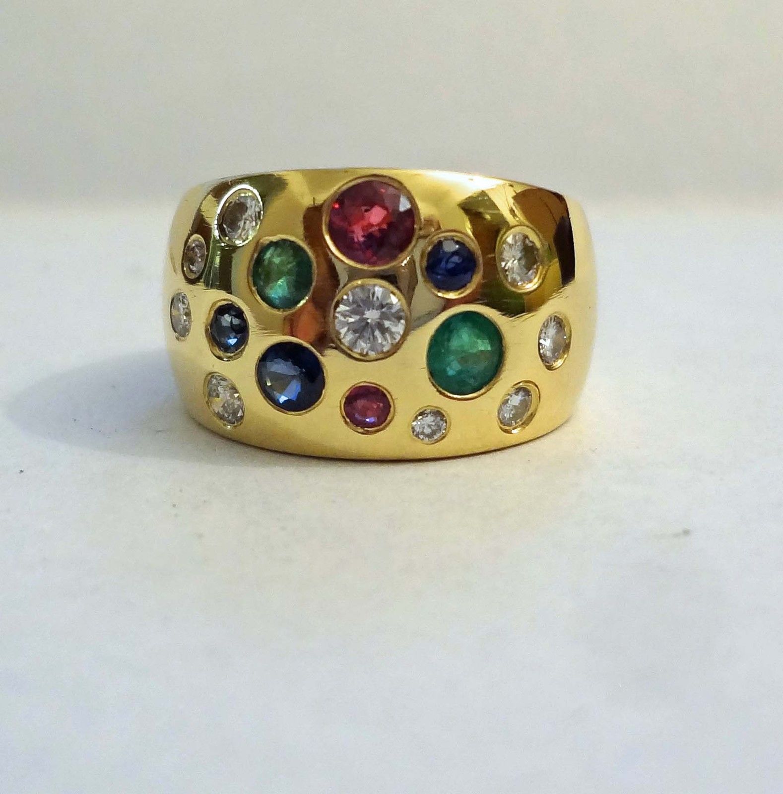 Bunter Sternenhimmel Ring 1 06 Ct 585 Gelbgold Wert 3200