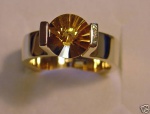 * Spirit Sun Cut CITRIN Ring 585er WG o. GG