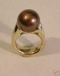 * Ring Tahitiperle SCHOKOPERLE 13 mm 585er Gold