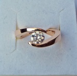 Spannring Alle Ringgrößen 0,44 ct Brillant 585 Gelbgold, Rosegold oder Weißgold