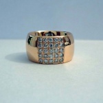 BRILLANTRING 0,70 ct 25 Brillanten 750er Gelbgold Wert 3300 €