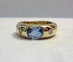 * Ring 1,28 Ct Aquamarin und 2 BRILLANTEN 0,18 Ct. 585er Gelbgold 