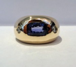 * Designer Bandring 1,78 ct Tansanit und 2 BRILLANTEN 0,24 ct. 585er Gold