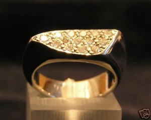 * Designer Ring 585er Gold BRILLANTEN 0,34 ct