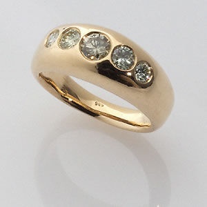 * Designer Bandring 0,5 ct BRILLANTEN 585er Gold