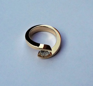 Spannring Alle Ringgrößen 0,44 ct Brillant 585 Gelbgold, Rosegold oder Weißgold