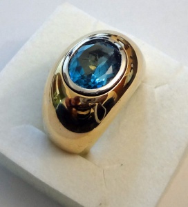 * Top London Blue Topas Ring 4,2 ct 30g 585er Gelbgold