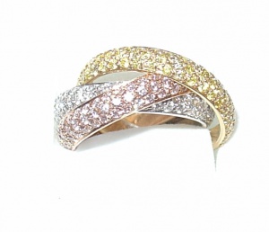  * Brillant Ring 3,52 Carat Luxus pur 750er WG GG RG