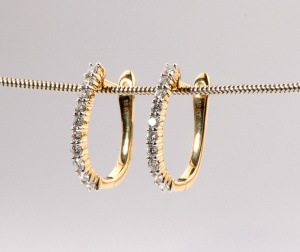 * Zeitlos klassische BRILLANT Creolen 0,28 ct 750er Gelbgold
